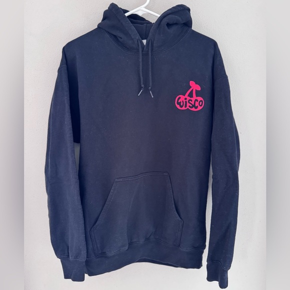 Black Size M Hoodie with Pink “Wisco” Cherry Graphic - Picture 3 of 8